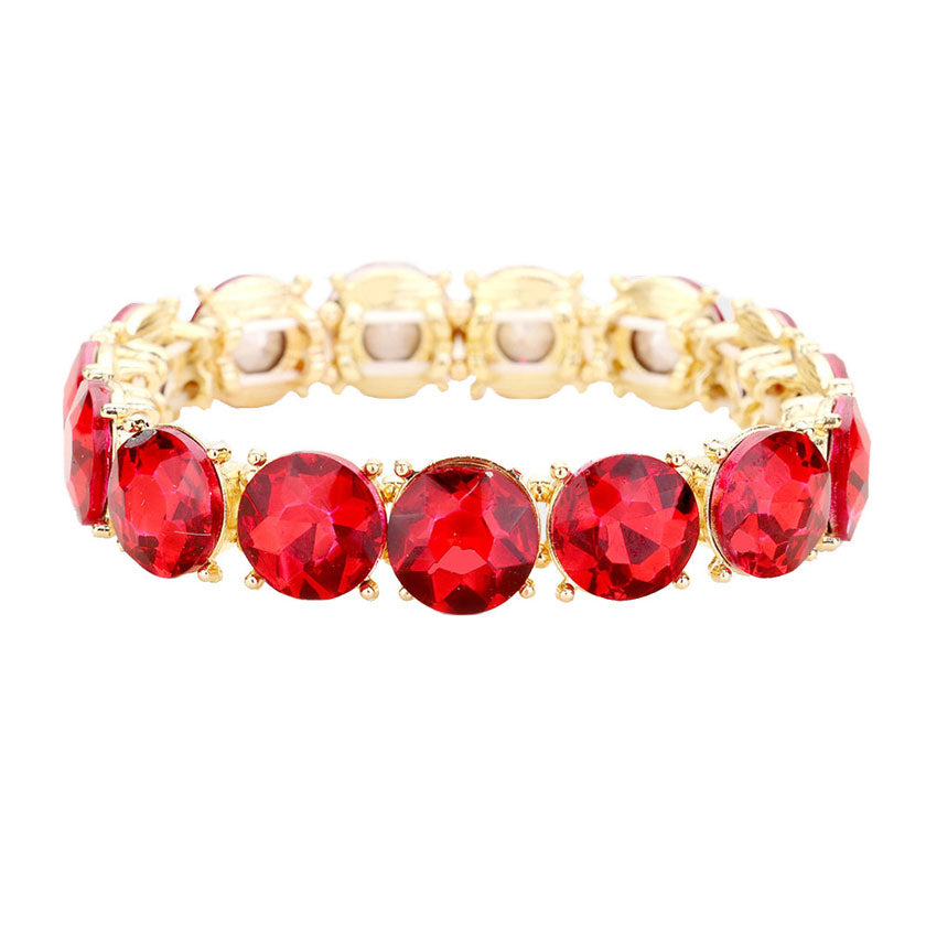 Women's Crystal Round Stretch Evening Bracelet
