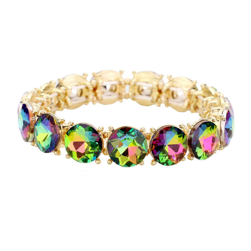 Women's Crystal Round Stretch Evening Bracelet