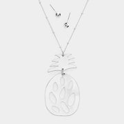 Cut out Pineapple Link Pendant Necklace