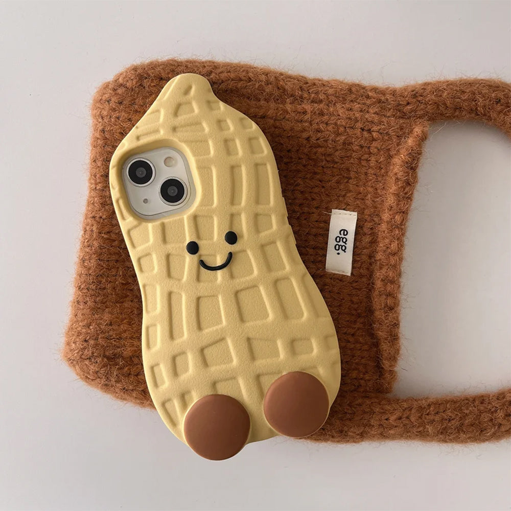 CUTE PEANUT IPHONE CASE WITH SMILEY FACE FOR A UNIQUE AND FUN LOOK