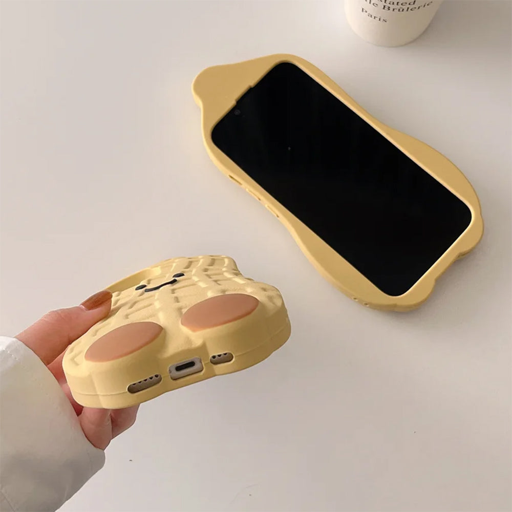 CUTE PEANUT IPHONE CASE WITH SMILEY FACE FOR A UNIQUE AND FUN LOOK