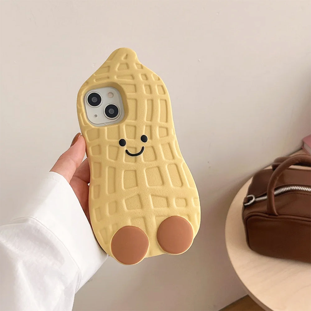 CUTE PEANUT IPHONE CASE WITH SMILEY FACE FOR A UNIQUE AND FUN LOOK