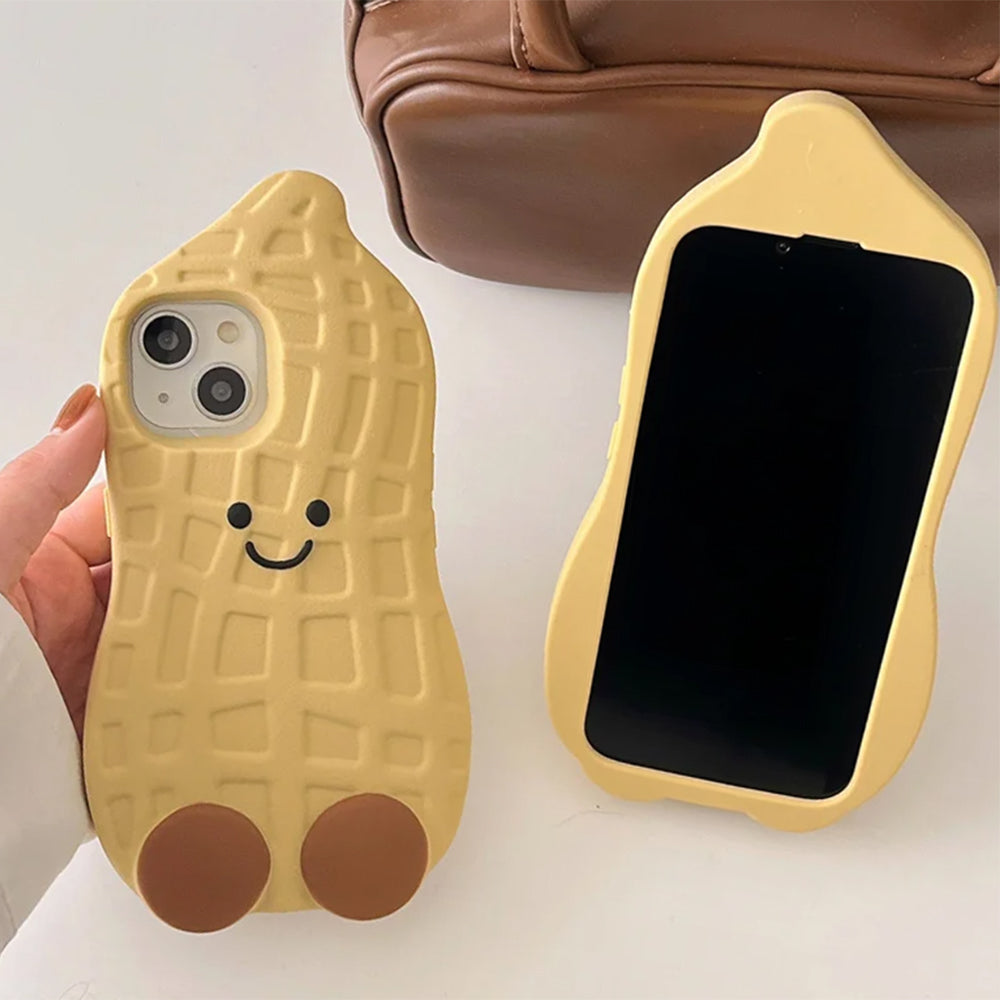 CUTE PEANUT IPHONE CASE WITH SMILEY FACE FOR A UNIQUE AND FUN LOOK