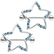 21mm Aqua Gem Hollow Star Nipple Shield Set