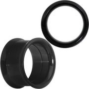 9/16 Anodized Titanium Black Double Flare Screw Fit Tunnel Set of 2