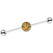 14G Full Color Leopard Eyes Industrial Barbell 37mm