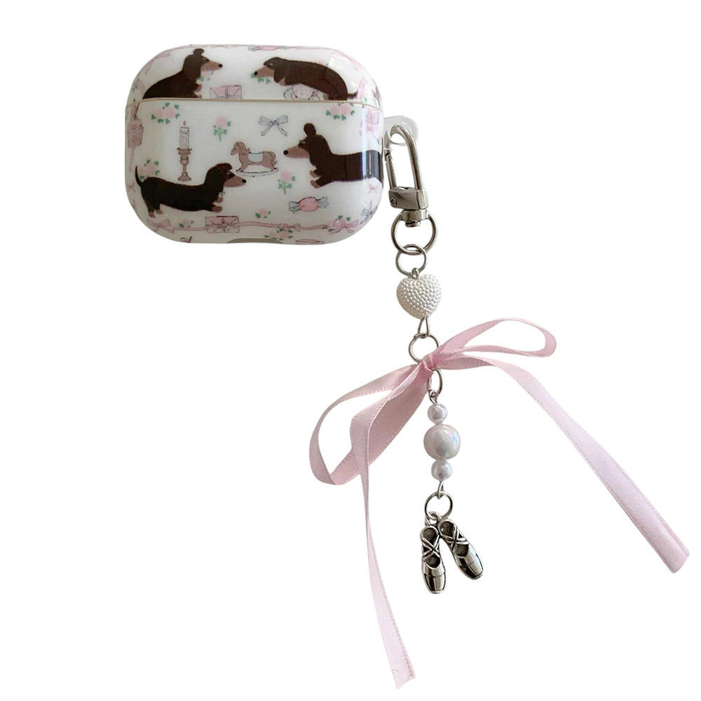 DACHSHUNDS AIRPODS CASE: BOW CHARM AIRPODS CASE