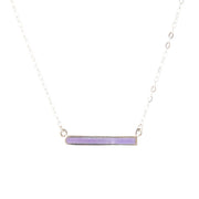 Dainty Amethyst Bar Necklace