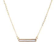 Dainty Botswana Agate Bar Necklace