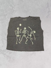 Underground Original Design: Dancing Skeletons, Western Cropped Muscle Tank