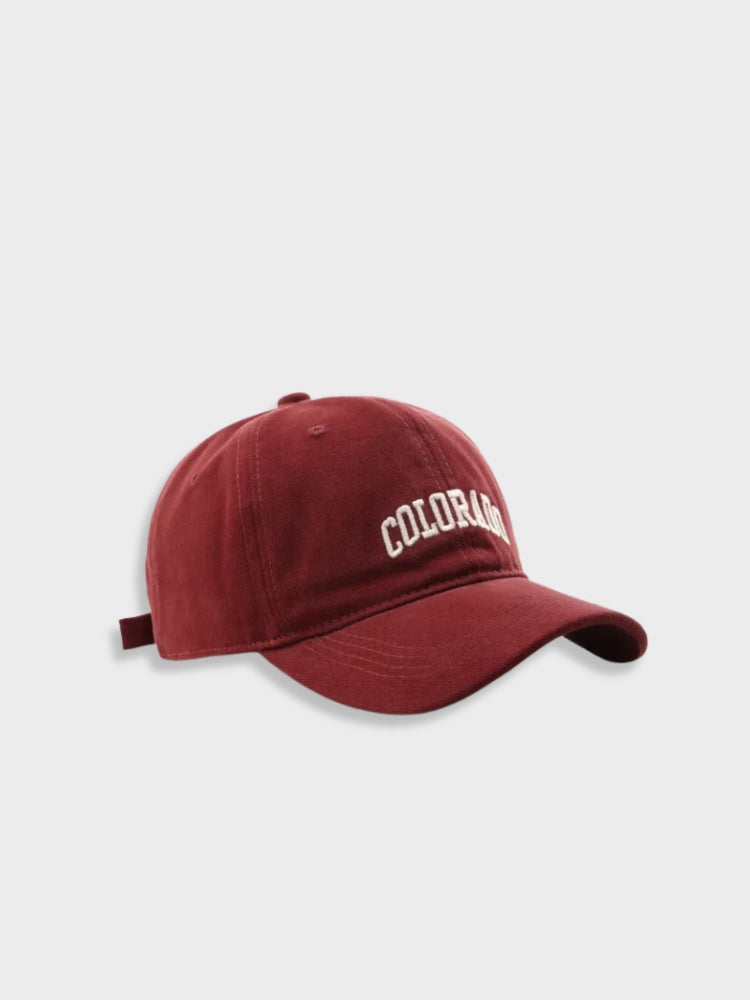 DARK BLUE BASEBALL CAP WITH EMBROIDERED LOGO - STAY COOL COLORADO CAP
