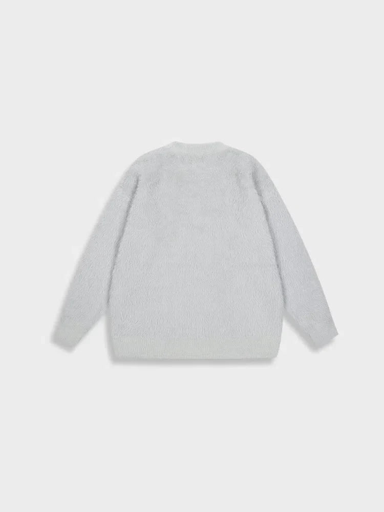 GRAY MOHAIR SWEATER WITH I SAID NO TEXT - PREMIUM POLYESTER OPTION