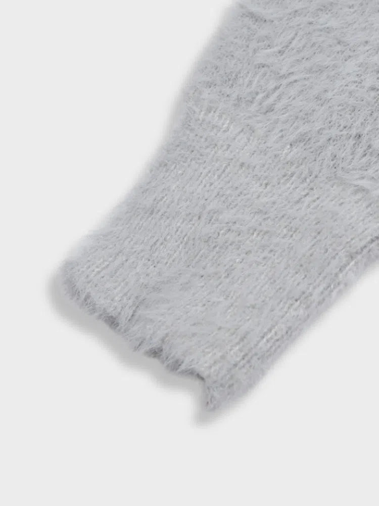 GRAY MOHAIR SWEATER WITH I SAID NO TEXT - PREMIUM POLYESTER OPTION