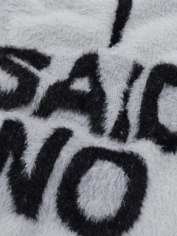 GRAY MOHAIR SWEATER WITH I SAID NO TEXT - PREMIUM POLYESTER OPTION