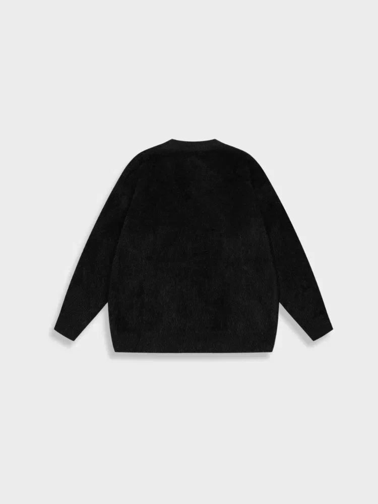 GRAY MOHAIR SWEATER WITH I SAID NO TEXT - PREMIUM POLYESTER OPTION