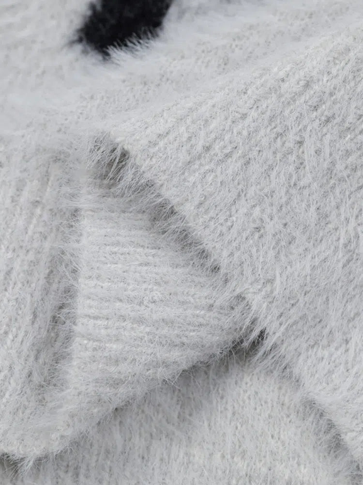 GRAY MOHAIR SWEATER WITH I SAID NO TEXT - PREMIUM POLYESTER OPTION