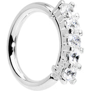 16G 5/16 Clear CZ Quintet Seamless Circular Ring