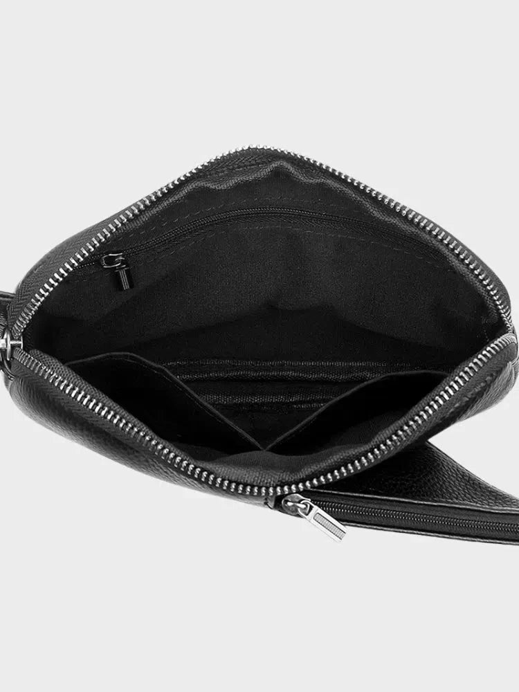 BLACK LEATHER SLING BAG FOR N'IMPORTE QUELLE TENUE