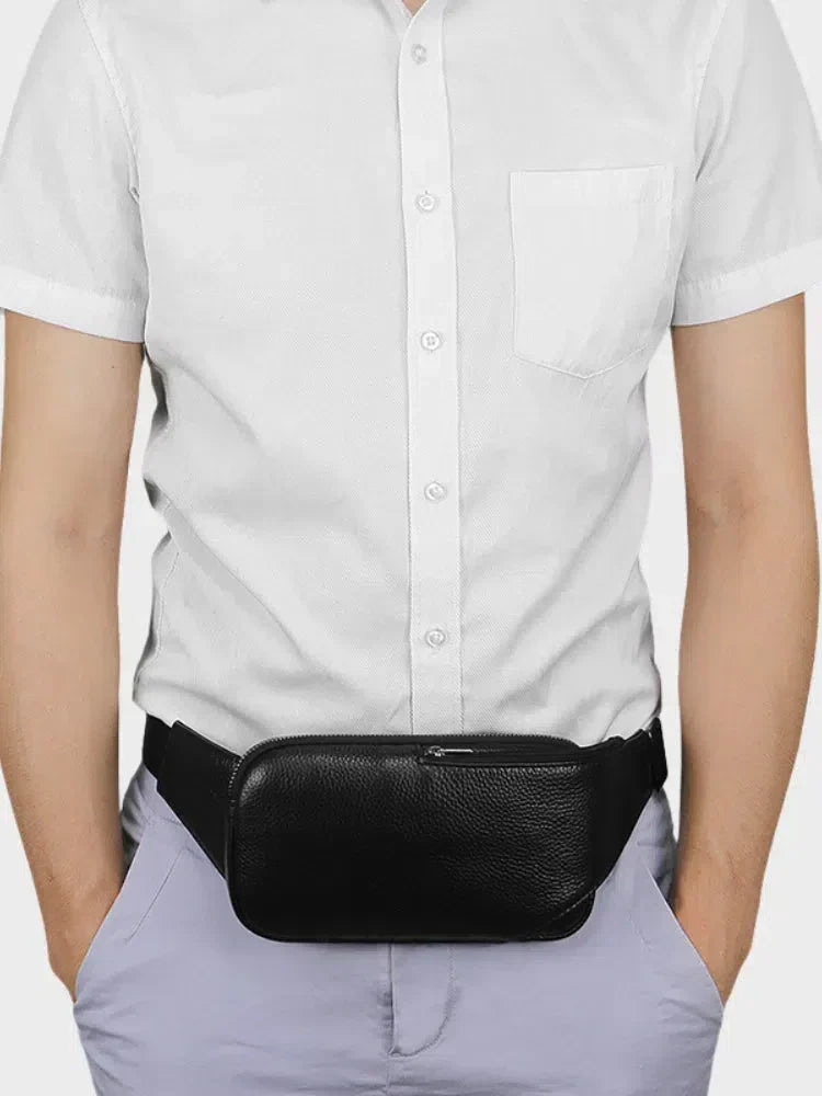 BLACK LEATHER SLING BAG FOR N'IMPORTE QUELLE TENUE