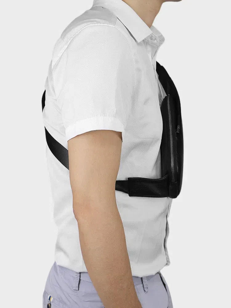 BLACK LEATHER SLING BAG FOR N'IMPORTE QUELLE TENUE