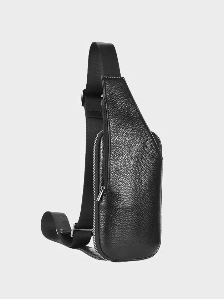 BLACK LEATHER SLING BAG FOR N'IMPORTE QUELLE TENUE
