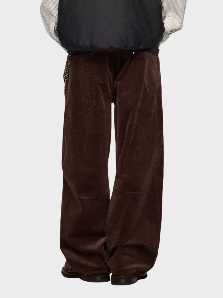 WIDE-LEGGED CORDUROY PANTS - DECARBA OVERSIZED CORDUROY