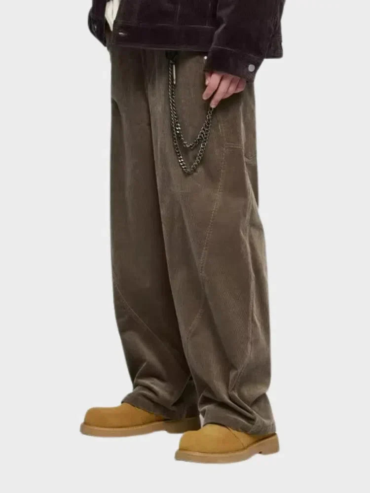 WIDE-LEGGED CORDUROY PANTS - DECARBA OVERSIZED CORDUROY