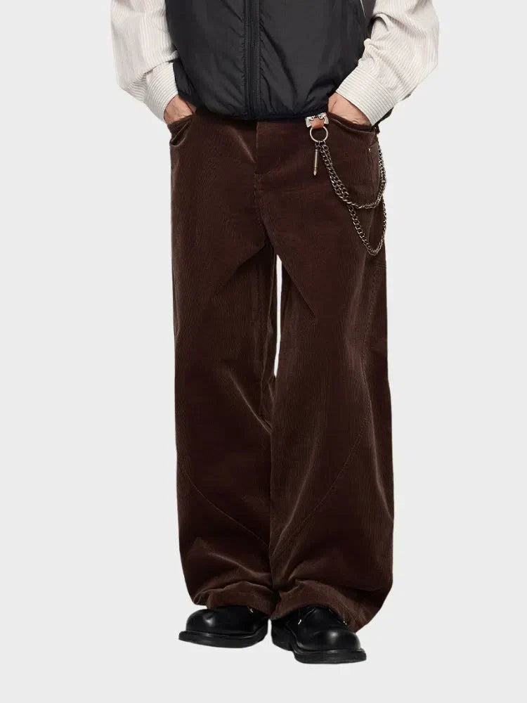 WIDE-LEGGED CORDUROY PANTS - DECARBA OVERSIZED CORDUROY
