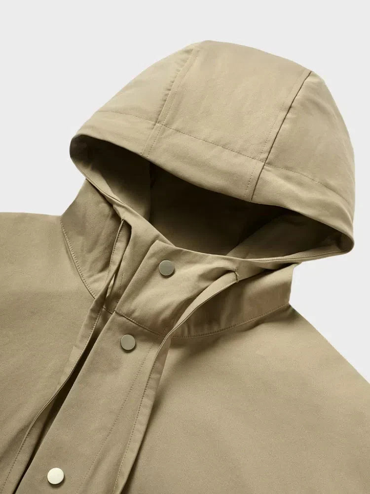 KHAKI HOODED PARKA COAT POUR UNE PROTECTION DANS VOTRE GARDE-ROBE