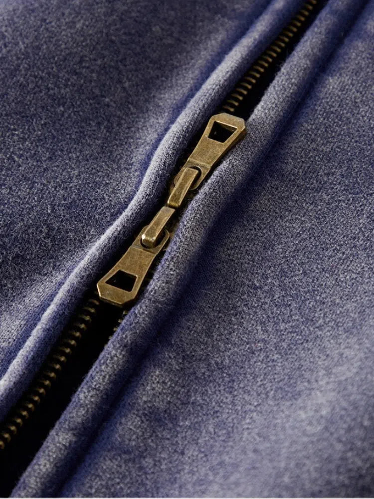 GREEN ZIP-UP HOODIE WITH FRONT POCKETS - SWEAT À CAPUCHE DÉCONTRACTÉ PARFAIT