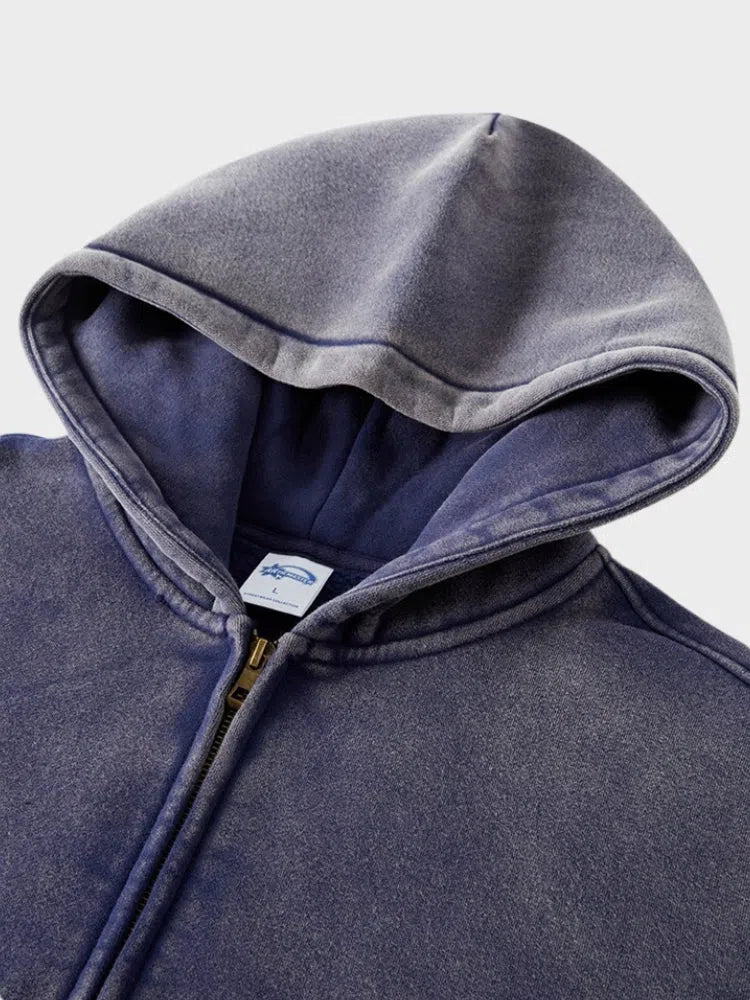 GREEN ZIP-UP HOODIE WITH FRONT POCKETS - SWEAT À CAPUCHE DÉCONTRACTÉ PARFAIT