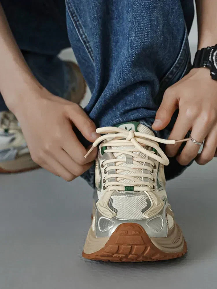 ATHLETIC SHOE BEIGE AND SILVER AMALDI RACE