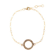 Delicate Stones Line Bronze Bracelet
