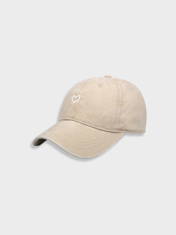 DENIM BASEBALL CAP WITH HEART DESIGN - LOVE CAP