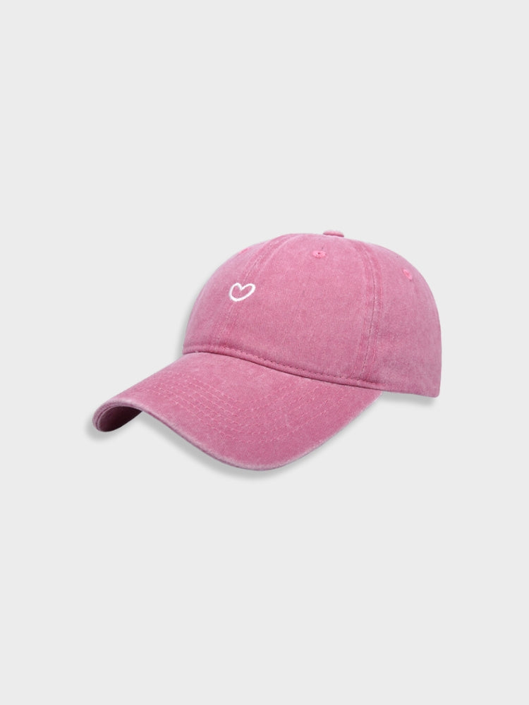 DENIM BASEBALL CAP WITH HEART DESIGN - LOVE CAP
