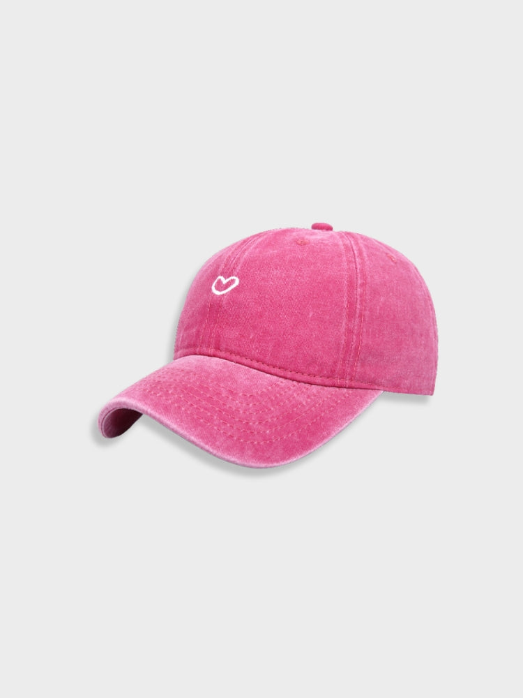 DENIM BASEBALL CAP WITH HEART DESIGN - LOVE CAP