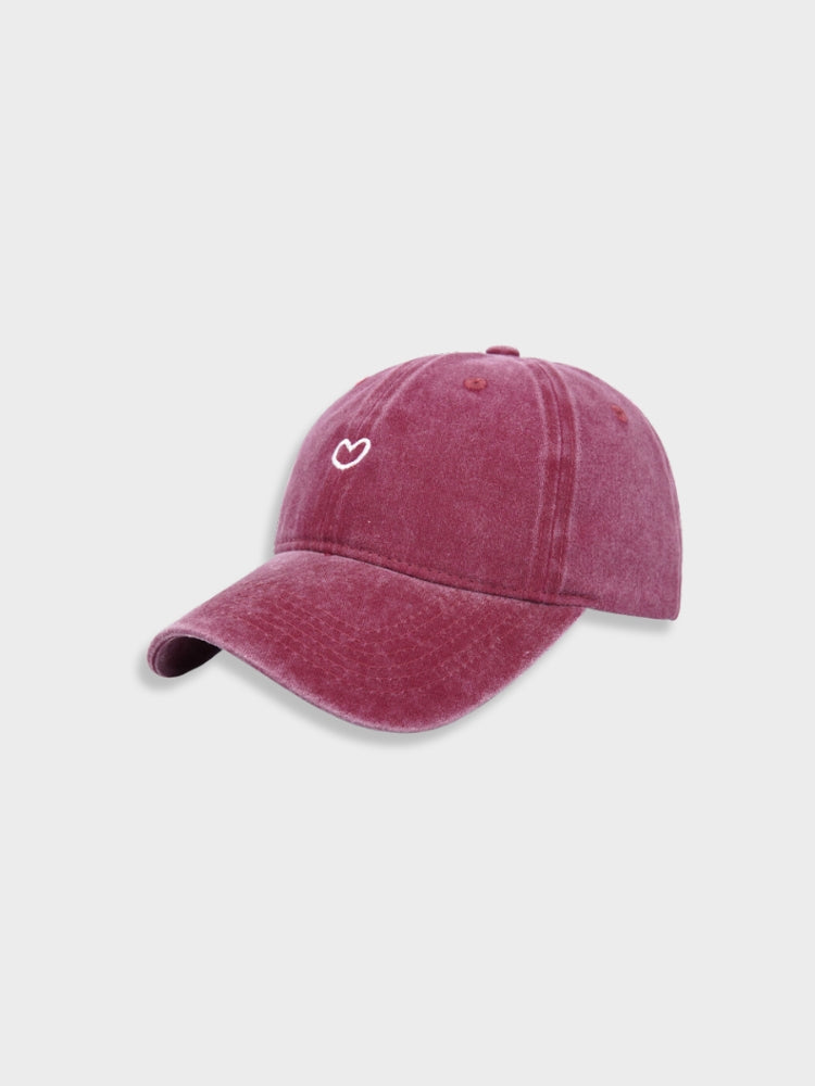DENIM BASEBALL CAP WITH HEART DESIGN - LOVE CAP