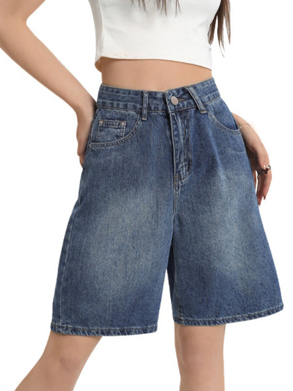 DENIM BERMUDA SHORTS BLUE DURABLE COTTON TIMELESS DENIM SHORTS