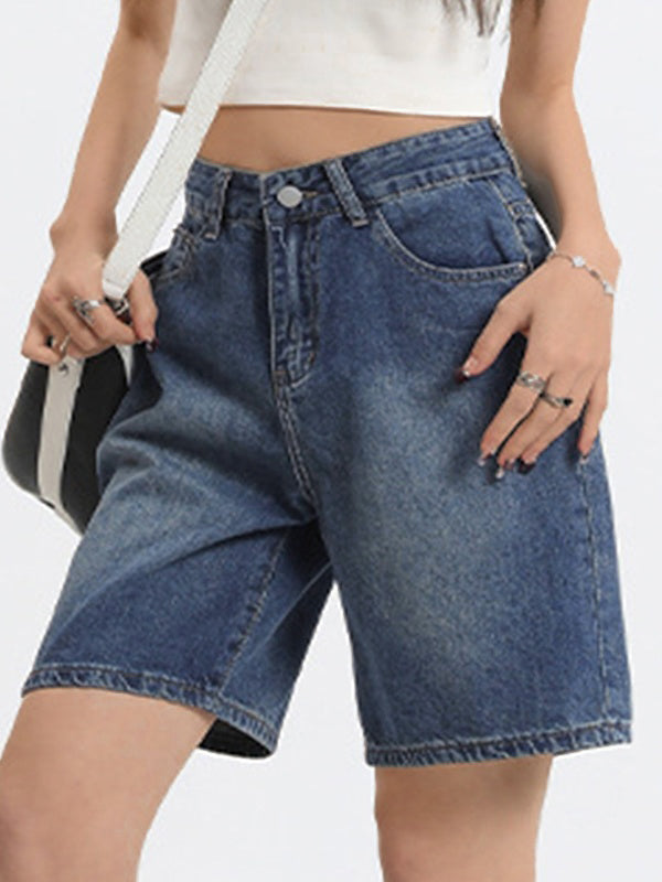 DENIM BERMUDA SHORTS BLUE DURABLE COTTON TIMELESS DENIM SHORTS