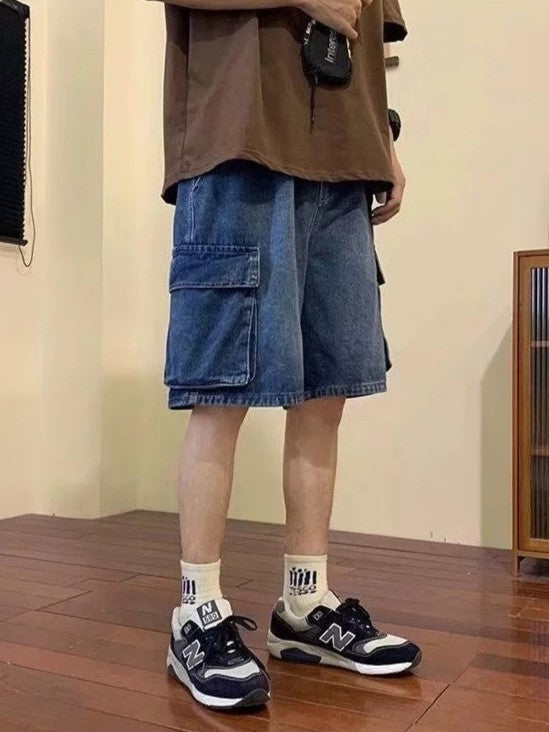 DENIM CARGO SHORTS - VERSATILE DENIM SHORTS FOR EVERYDAY WEAR