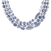 Denim Kyanite Blue Lapis Sterling Silver Strand Necklace