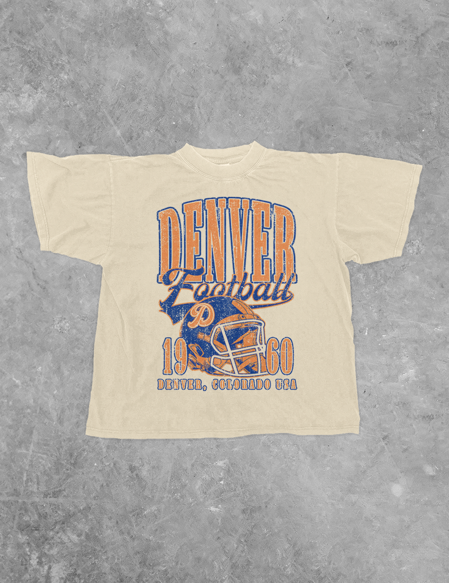 Underground Original Design: Denver Football, 90's Boxy Cotton TShirt