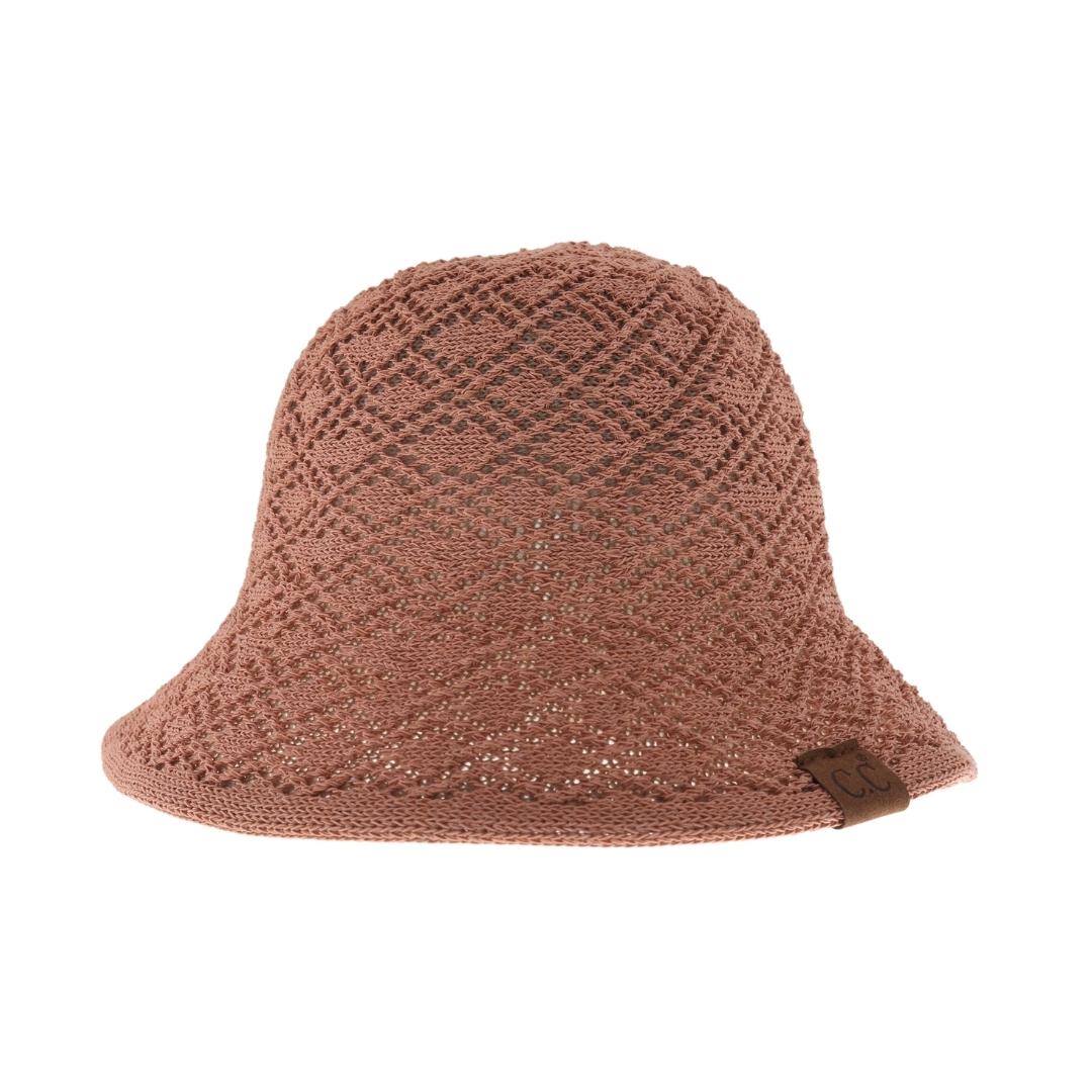 Diamond Lace Knitted Reversible C.C Cloche Bucket Hat