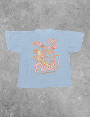 Underground Original Design: Take a Dip in the Pool, Summer BC Boxy Cotton T-Shirt