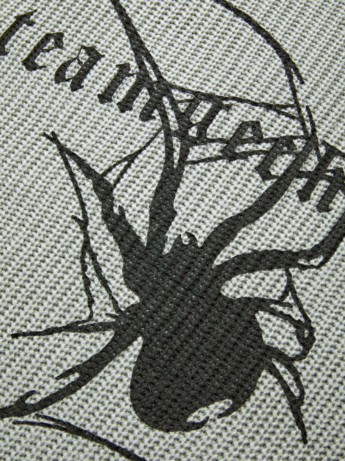 DISTRESSED GRAY SPIDER SWEATER - GRAY PUNK SWEATER