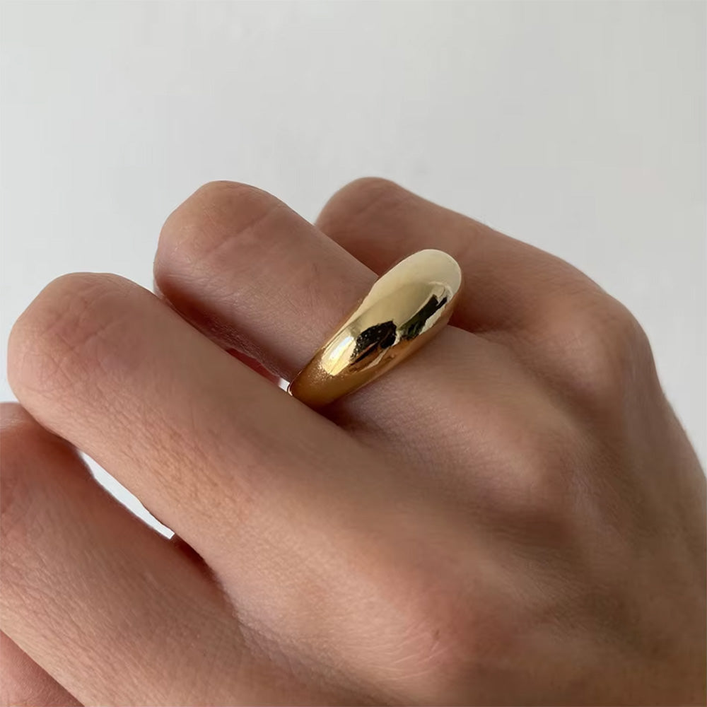 DOME RINGS SET MINIMALIST AESTHETIC COUPLE