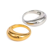 DOME RINGS SET MINIMALIST AESTHETIC COUPLE