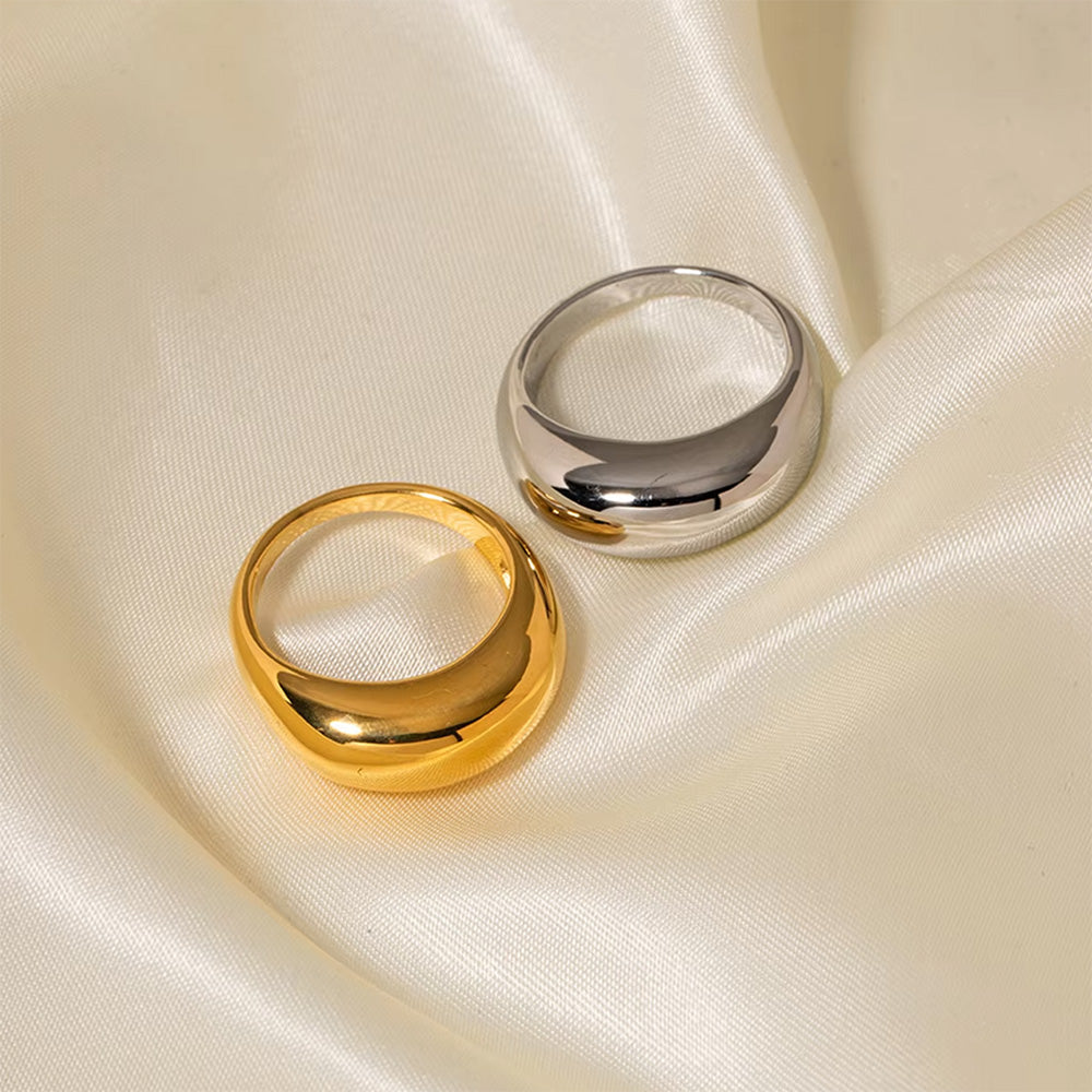 DOME RINGS SET MINIMALIST AESTHETIC COUPLE