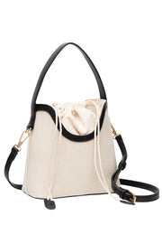 Drawstring Satchel Canvas Crossbody Bucket Bag