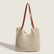 Hobo bag hand-woven, bag casual versatile slouchy bag, seaside vacation beach bag, large capacity shoulder bag